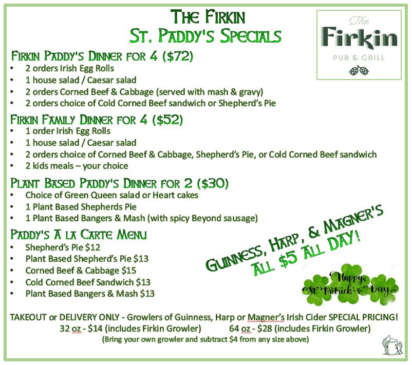 St. Paddy's day specials